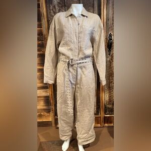 NWT Michael Kors Tan Linen Jumpsuit